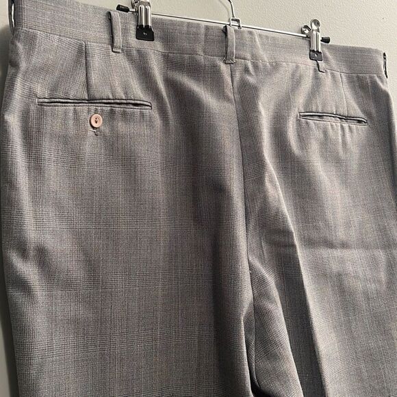 Men's Gray Glen Plaid Flat Front Mid-Rise Dress Pants Size 42 - Picture 3 of 5